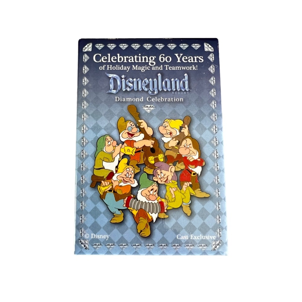 Disney Blue Snow White Seven Dwarfs Collectible Pin Card